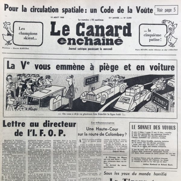 N° 2390 du Canard Enchaîné -  10 Août 1966