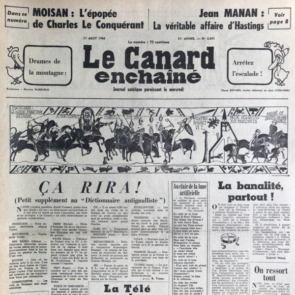 N° 2391 du Canard Enchaîné -  17 Août 1966