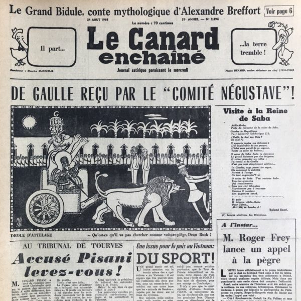 N° 2392 du Canard Enchaîné -  24 Août 1966