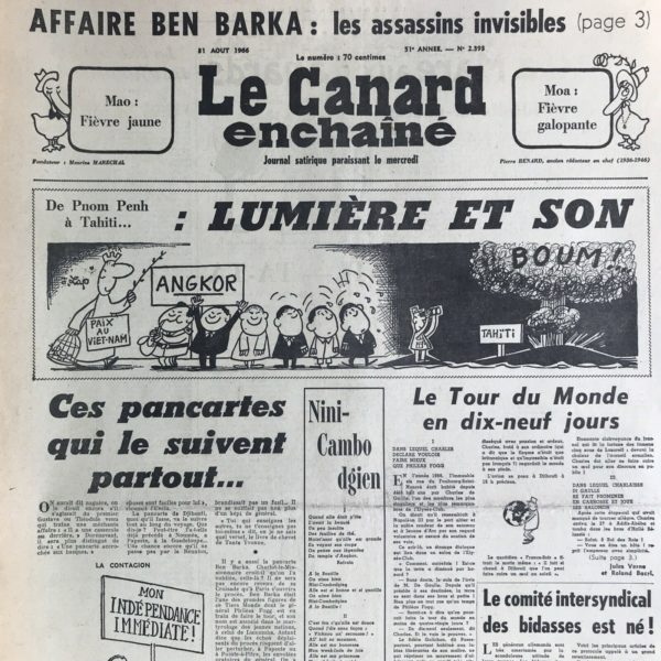 N° 2393 du Canard Enchaîné -  31 Août 1966