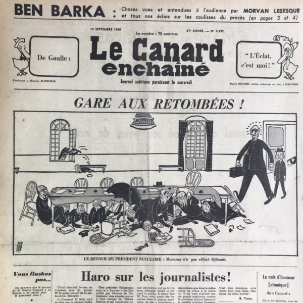 N° 2395 du Canard Enchaîné -  14 Septembre 1966