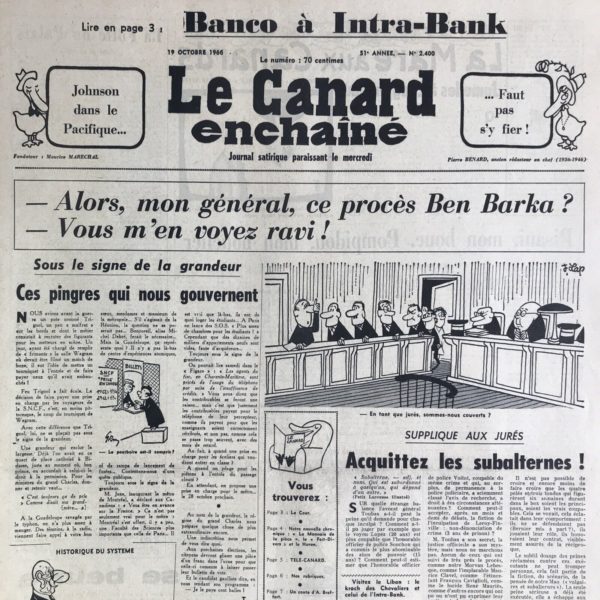 N° 2400 du Canard Enchaîné -  19 Octobre 1966