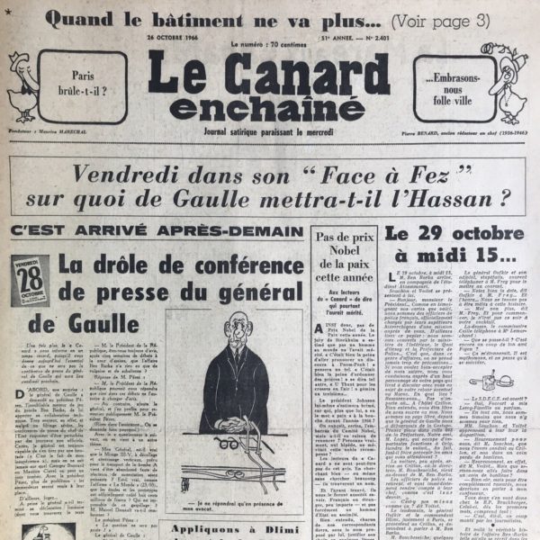 N° 2401 du Canard Enchaîné -  26 Octobre 1966