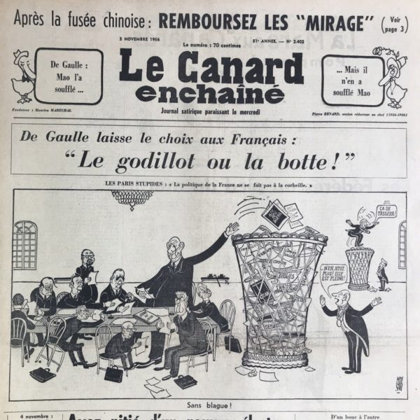 N° 2402 du Canard Enchaîné -  2 Novembre 1966