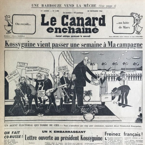 N° 2406 du Canard Enchaîné -  30 Novembre 1966