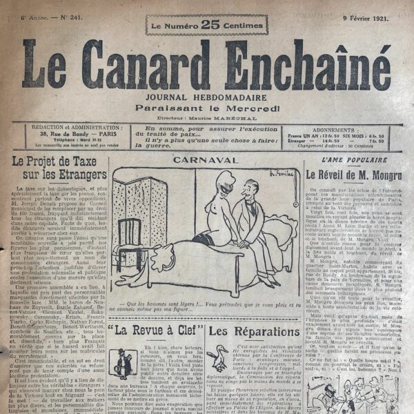 N° 241 du Canard Enchaîné -  9 Février 1921