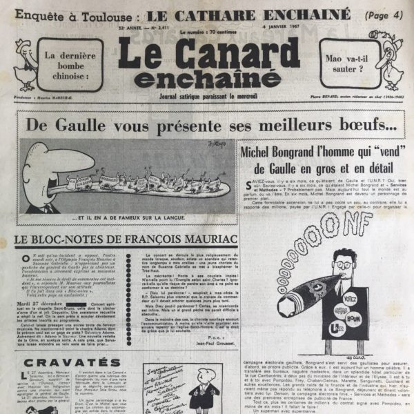 N° 2411 du Canard Enchaîné -  4 Janvier 1967