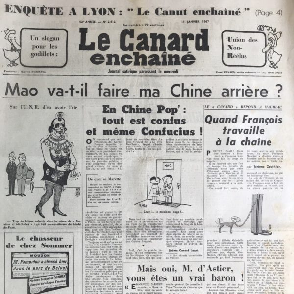 N° 2412 du Canard Enchaîné -  11 Janvier 1967