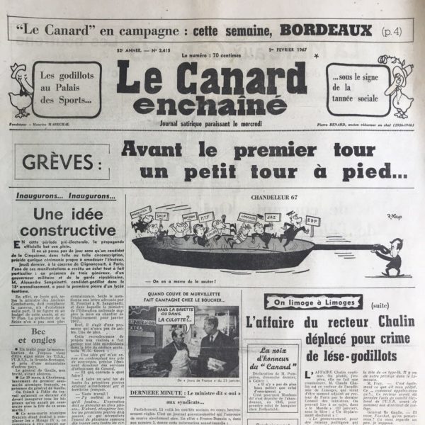 N° 2415 du Canard Enchaîné -  1 Février 1967