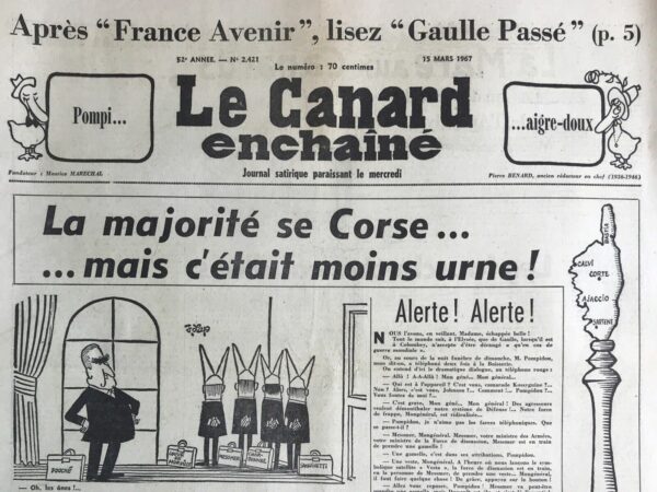 N° 2421 du Canard Enchaîné -  15 Mars 1967