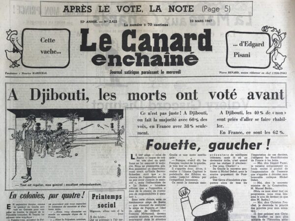 N° 2422 du Canard Enchaîné -  22 Mars 1967