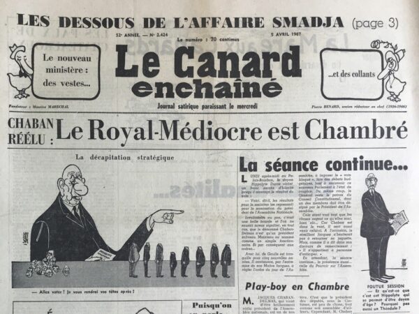 N° 2424 du Canard Enchaîné -  5 Avril 1967
