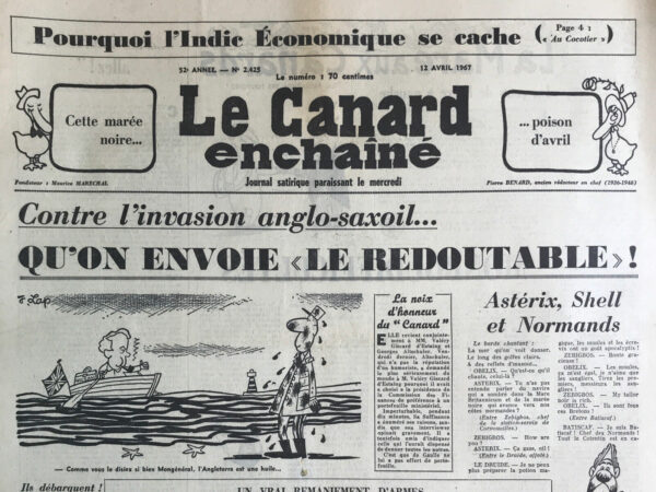 N° 2425 du Canard Enchaîné -  12 Avril 1967