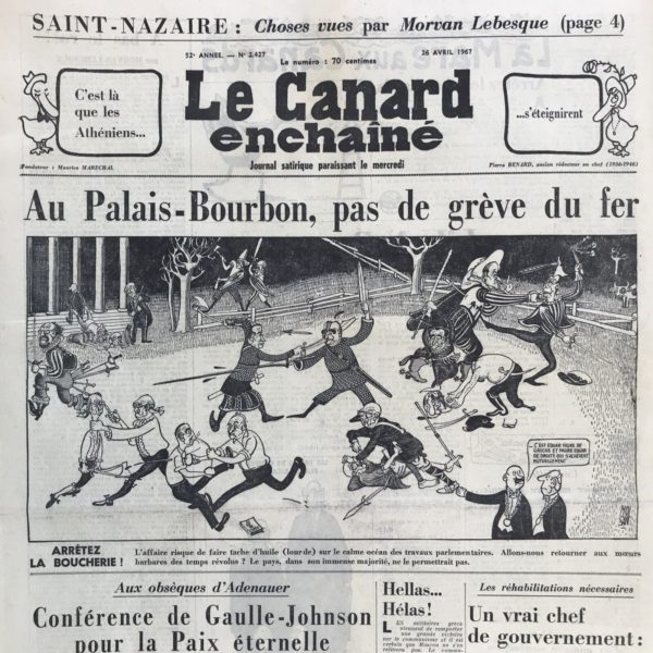 N° 2427 du Canard Enchaîné -  26 Avril 1967