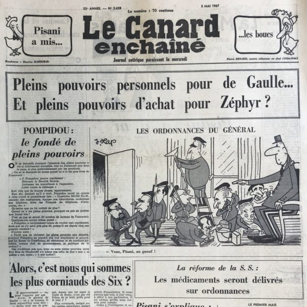 N° 2428 du Canard Enchaîné -  3 Mai 1967