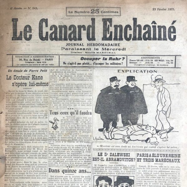 N° 243 du Canard Enchaîné -  23 Février 1921