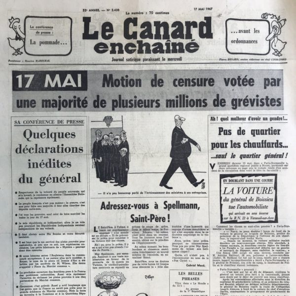 N° 2430 du Canard Enchaîné -  17 Mai 1967