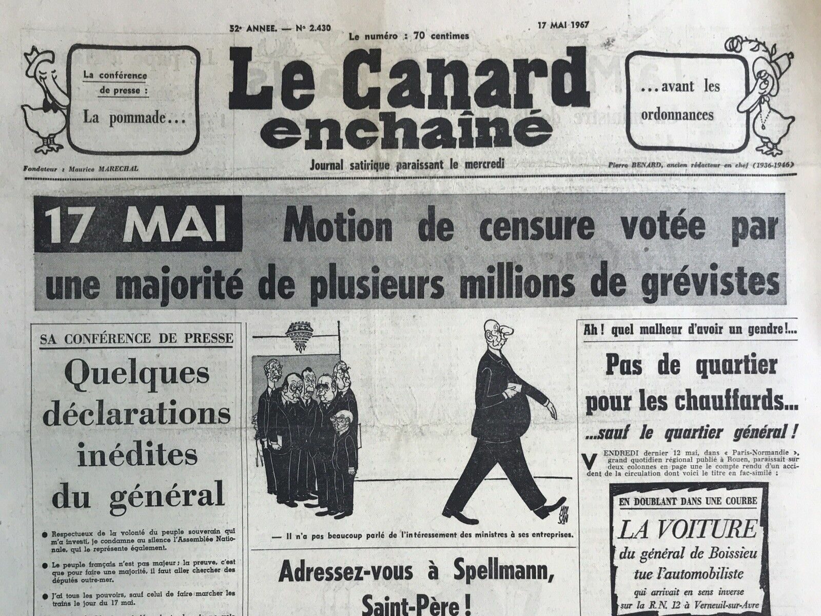Couac ! | Acheter un Canard | Vente d'Anciens Journaux du Canard Enchaîné. Des Journaux Satiriques de Collection, Historiques & Authentiques de 1916 à 2005 ! | 2430 e1753976573423