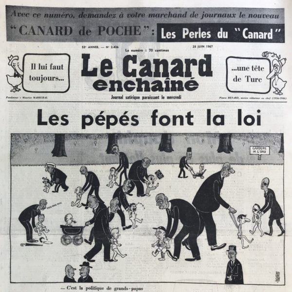 N° 2436 du Canard Enchaîné -  28 Juin 1967