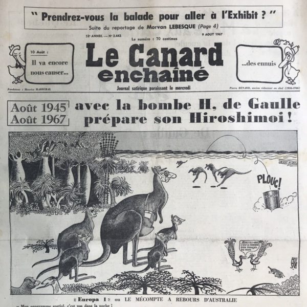 N° 2442 du Canard Enchaîné -  9 Août 1967