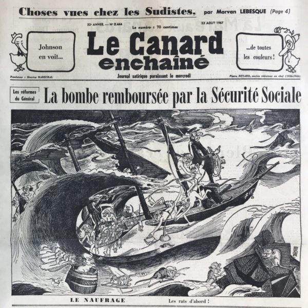 N° 2444 du Canard Enchaîné -  23 Août 1967