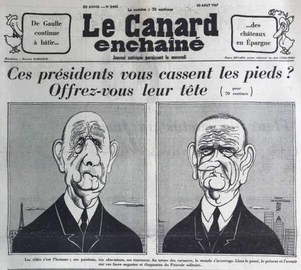 N° 2445 du Canard Enchaîné -  30 Août 1967