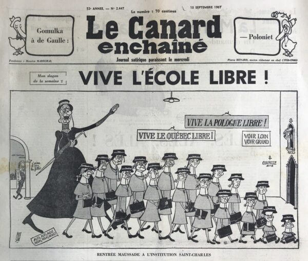 N° 2447 du Canard Enchaîné -  13 Septembre 1967