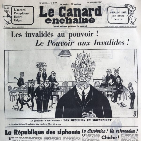 N° 2449 du Canard Enchaîné -  27 Septembre 1967