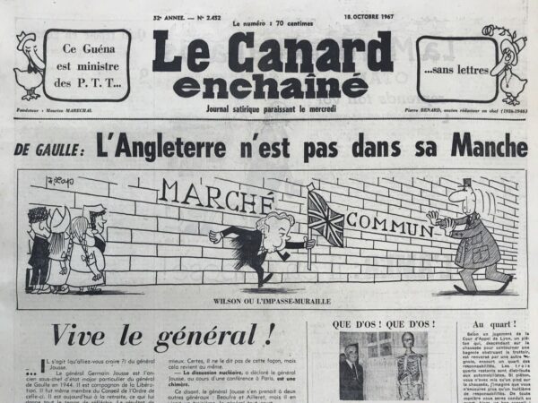 N° 2452 du Canard Enchaîné -  18 Octobre 1967