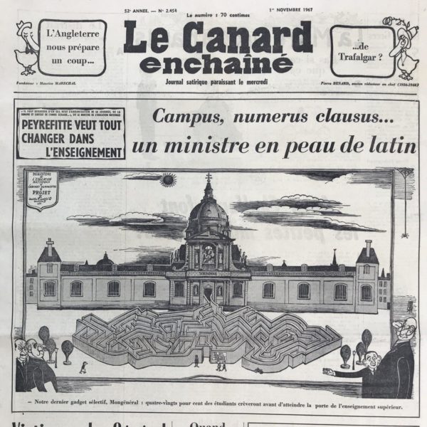 N° 2454 du Canard Enchaîné -  1 Novembre 1967