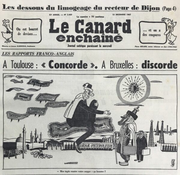 N° 2460 du Canard Enchaîné -  13 Décembre 1967