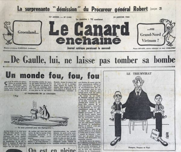 N° 2466 du Canard Enchaîné -  24 Janvier 1968