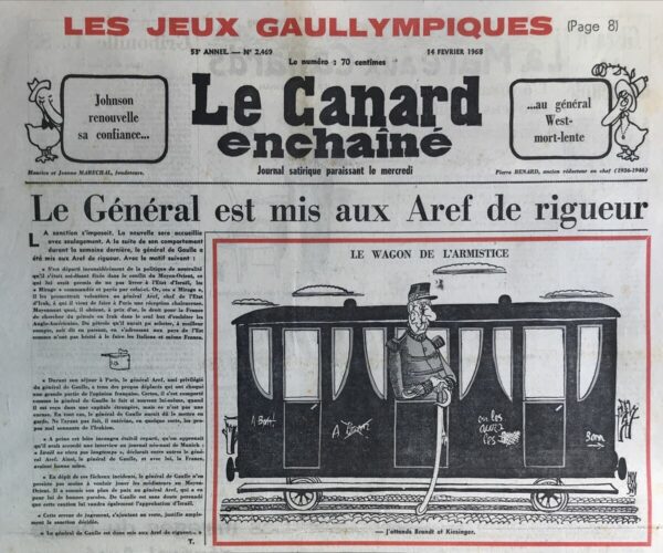 N° 2469 du Canard Enchaîné -  14 Février 1968