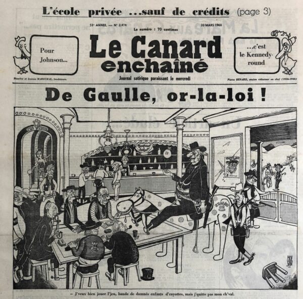 N° 2474 du Canard Enchaîné -  20 Mars 1968