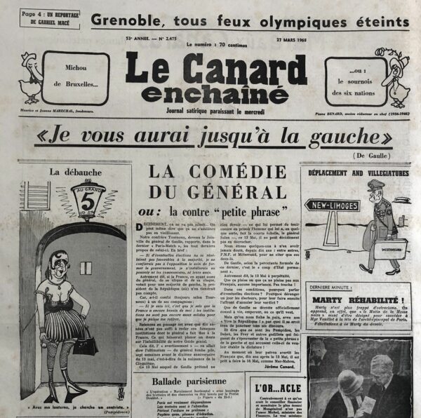 N° 2475 du Canard Enchaîné -  27 Mars 1968