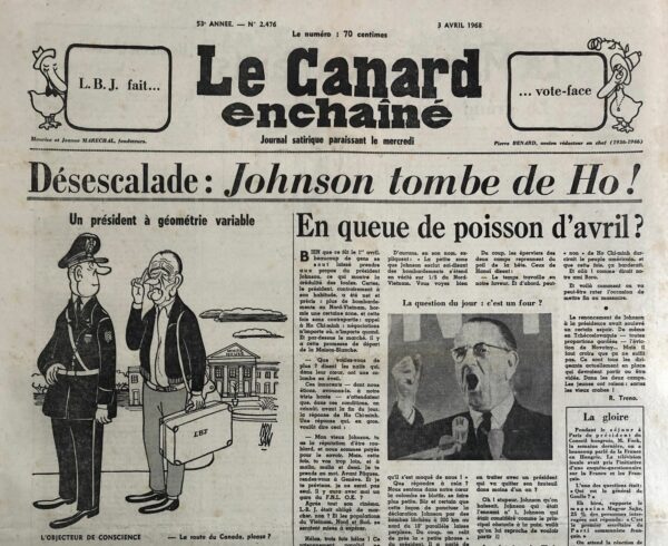 N° 2476 du Canard Enchaîné -  3 Avril 1968
