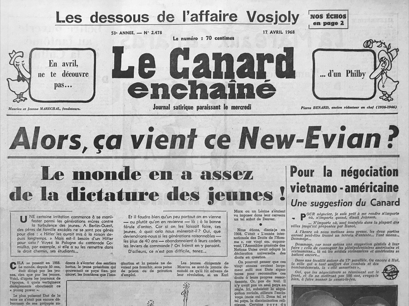 Couac ! | Acheter un Canard | Vente d'Anciens Journaux du Canard Enchaîné. Des Journaux Satiriques de Collection, Historiques & Authentiques de 1916 à 2004 ! | 2478 1