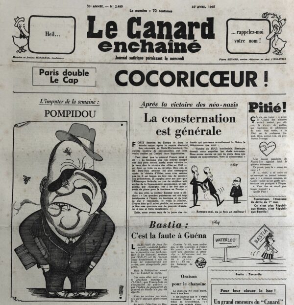 N° 2480 du Canard Enchaîné -  30 Avril 1968