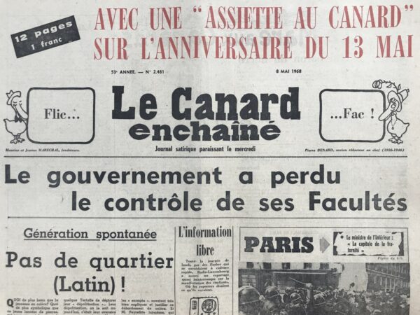 N° 2481 du Canard Enchaîné -  8 Mai 1968