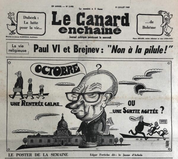 N° 2492 du Canard Enchaîné -  31 Juillet 1968