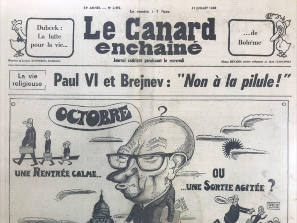 N° 2492 du Canard Enchaîné -  31 Juillet 1968