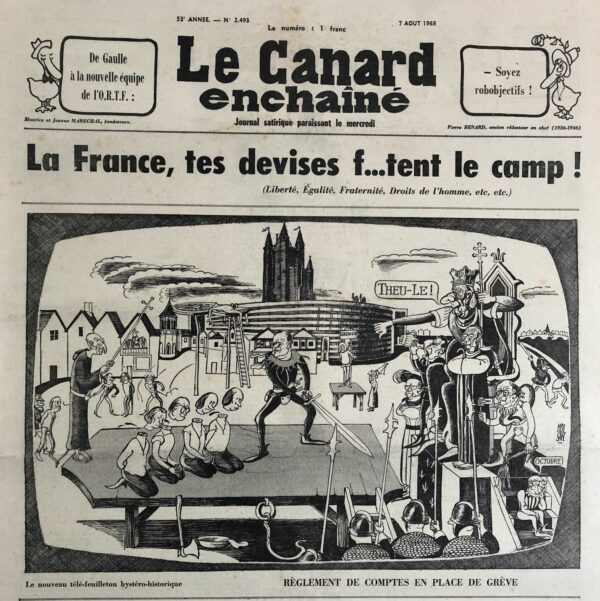 N° 2493 du Canard Enchaîné -  7 Août 1968