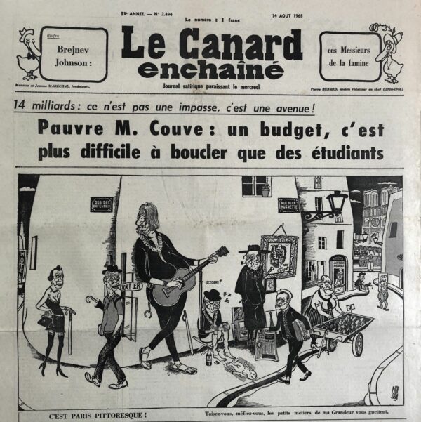 N° 2494 du Canard Enchaîné -  14 Août 1968