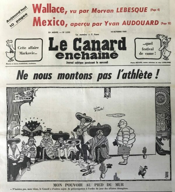 N° 2503 du Canard Enchaîné -  16 Octobre 1968