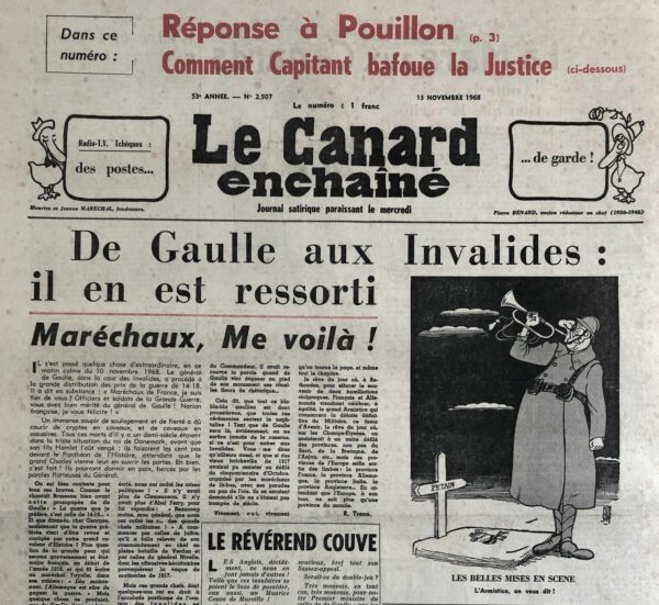 N° 2507 du Canard Enchaîné -  13 Novembre 1968