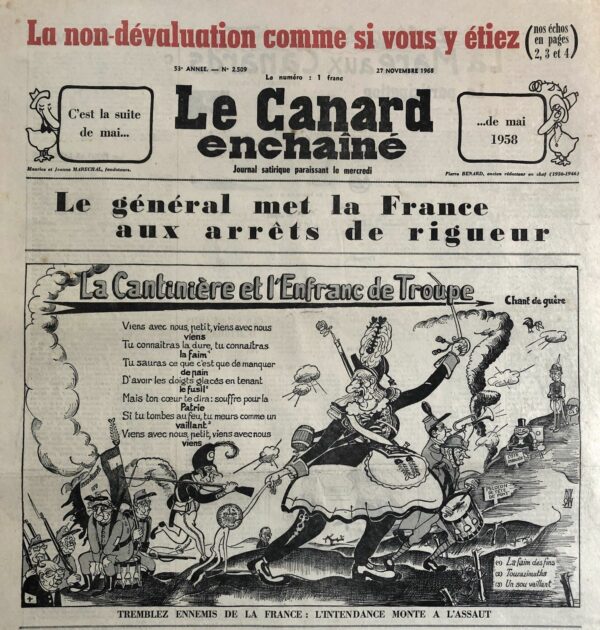 N° 2509 du Canard Enchaîné -  27 Novembre 1968