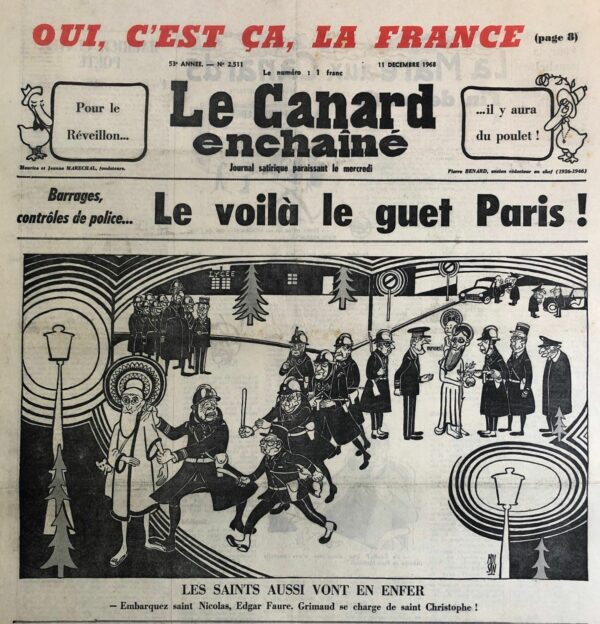 N° 2511 du Canard Enchaîné -  11 Décembre 1968