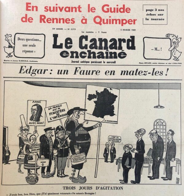 N° 2519 du Canard Enchaîné -  5 Février 1969
