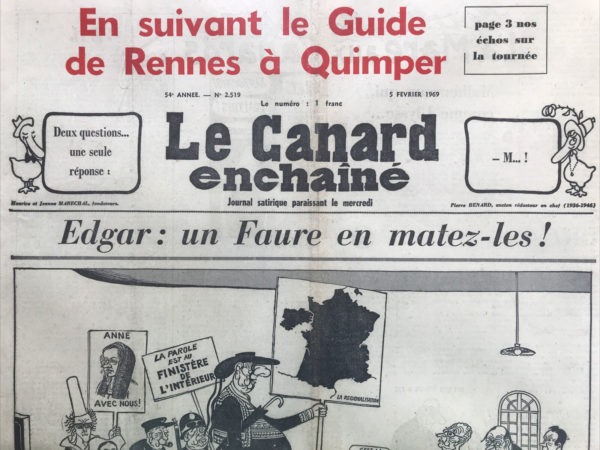 N° 2519 du Canard Enchaîné -  5 Février 1969