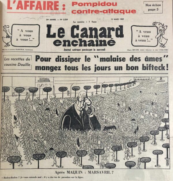 N° 2524 du Canard Enchaîné -  12 Mars 1969